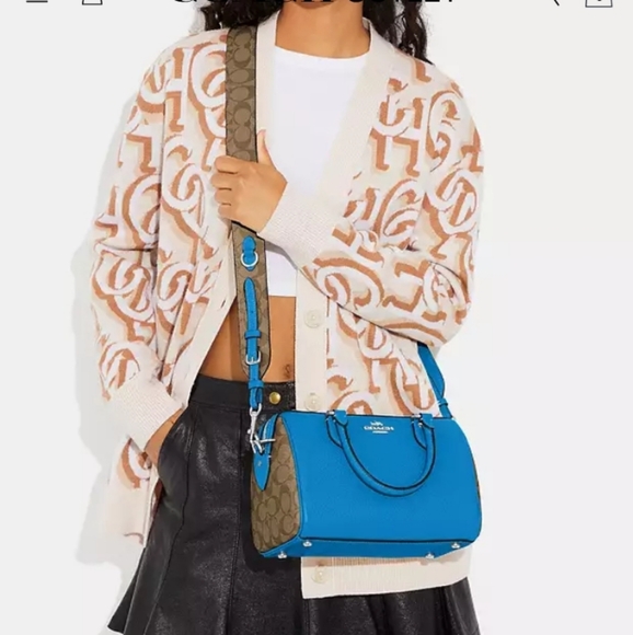 Coach-Rowan Satchel (Monogram/Racer Blue) Crossbody & Coach Dust Bag - Picture 2 of 7